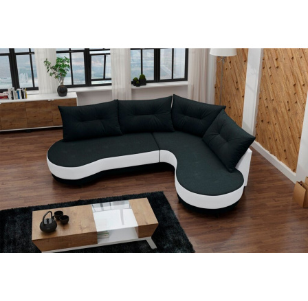 Rohová sedací souprava Abbey P černá/bílá