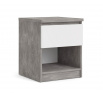 Noční stolek SIMPLICITY 238, Beton/Bílý lesk