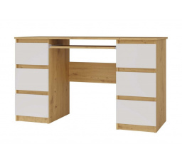 Psací stůl Kima, dub artisan/bílá