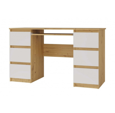 Psací stůl Kima, dub artisan/bílá