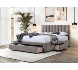 GRACE 140 ágyneműtartós ágy, Bézs Bársony