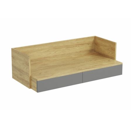 MOBIUS DESK 2S, természetes hickory/poros szürke