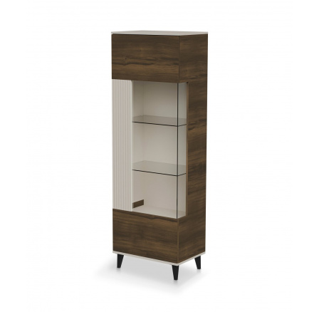 RANDOM 2 W-1 vitrin, kasmír / dió / fekete