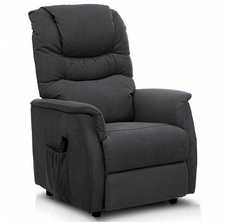 Polohovací křeslo, elektrické kabelové ovládání, šedá, látka, TV-1171 GREY2