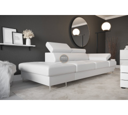 SOFA GALAXY II SZEZLONG 235 CM - Biała eko skóra , Szezlong po lewej - lewa strona