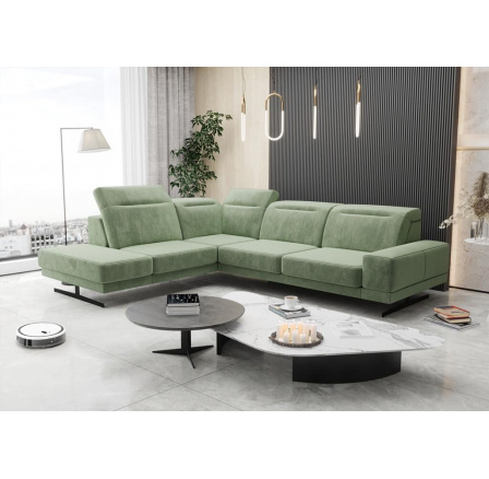 NAROŻNIK FIORE 265x220 CM - Odcienie zieleni , lewa