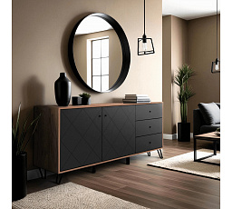 Komoda BACARDI 183 cm Dąb Craft Tobacco/Grafit