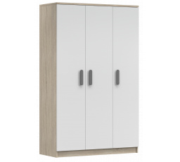3D SMYK III - 19 Gardróbszekrény, Sonoma Tölgy/Fehér/Szürke