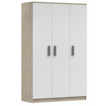 3D SMYK III - 19 Gardróbszekrény, Sonoma Tölgy/Fehér/Szürke
