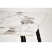 EMILIO étkezőasztal 140, Fehér márvány hatás/Fekete