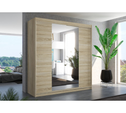 Tolóajtós szekrény tükörrel PERQS 200 Sonoma+Sonoma