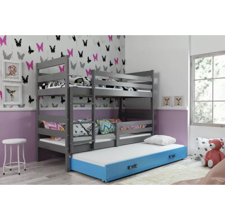 ERYK 3 OSOBOWE RAMA GRAFIT SZUFLADA NIEBIESKI 90 X 200 KPL ERYK 3 OSOBOWE RAMA GRAFIT SZUFLADA NIEBIESKI 90 X 200 KPL