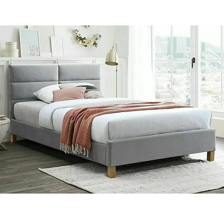 SIERRA VELVET ágy 120x200 cm, Szürke Bluvel 03 SIERRA VELVET ágy 120x200 cm, Szürke Bluvel 03