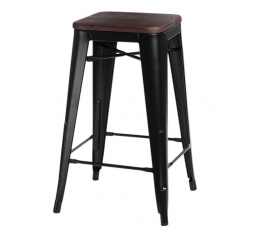 Paris Wood bárszék 65 cm fekete fenyő dió