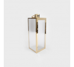 Lantern TONDO gold with striped glass 18x18x50 cm 705120
