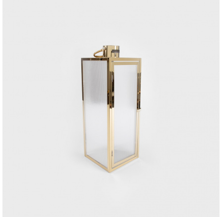 Lantern TONDO gold with striped glass 18x18x50 cm 705120 Lantern TONDO gold with striped glass 18x18x50 cm 705120