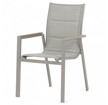 Zahradní židle, hliník, síťovina, béžová, AZC-S1110 GREY