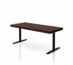Elektromos magasságállítású sit-stand íróasztal fiókkal és Qi vezeték nélküli töltővel, fekete/dió, 1600 mm: ELLIS