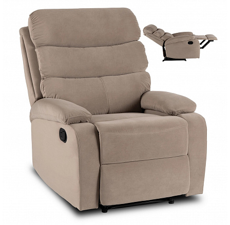 Fotel Rozkładany KOBE Beżowy Welurowy