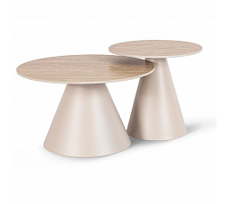 Zestaw Stolików AVILA Trawertyn/Beż