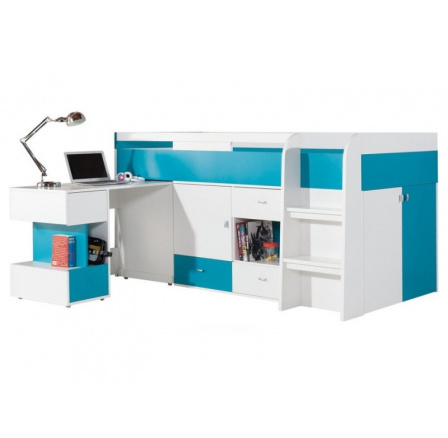 MOBI MO21 ágy, Fehér Lux / Türkiz