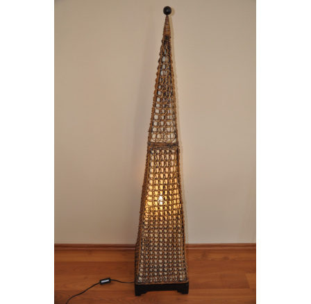 Lampa ratanová vysoká jehlan včetně LED žárovky Lampa ratanová vysoká jehlan včetně LED žárovky
