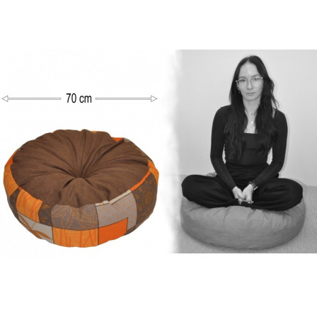 Polštář sedací průměr 70 cm - oranžové listy