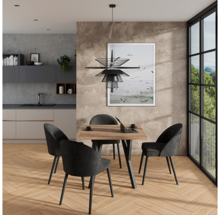 RODOS 84 asztal és szék készlet Lefkas+Fekete