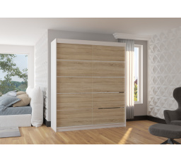 Tolóajtós szekrény SPECTRA 180 Fehér+Sonoma