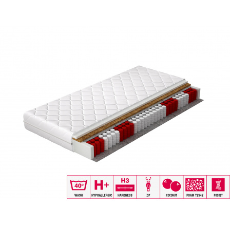 Materac Kieszeniowy Paros 180x200 Hipoalergiczny pokrowiec Microfibre