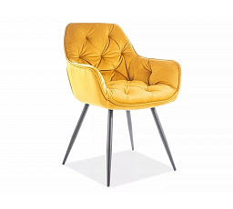 Étkezőszék CHERRY Velvet fekete/curry Velvet Bluvel 68