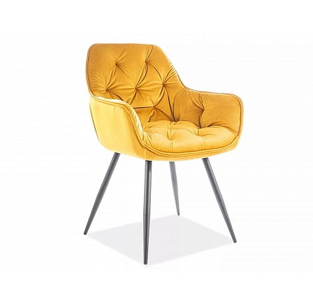 Étkezőszék CHERRY Velvet fekete/curry Velvet Bluvel 68