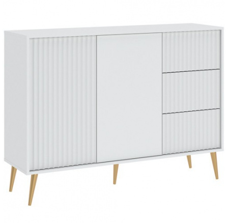 BARCELONA 2D3S komód, Fehér/Arany