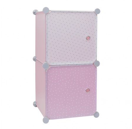 Moduláris Cubes 2 polc gyerekszobába rózsaszín