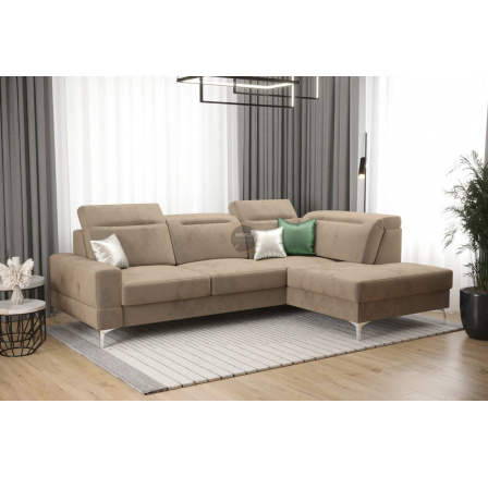 NAROŻNIK ROZKŁADANY MALIBU MINI 180X250 - prawa , Odcienie beżu