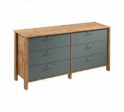 INDYGO K6S komód, Wotan tölgy/Zöld