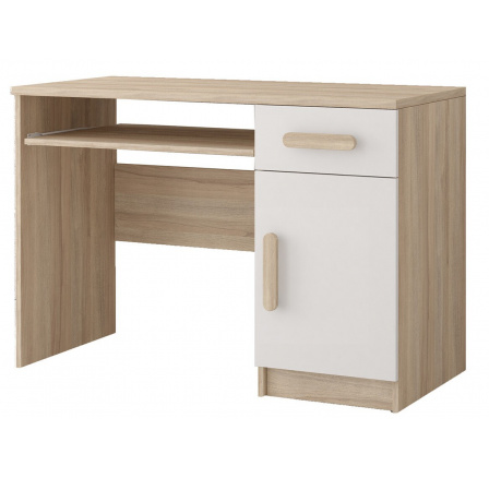 SMYK III - 08 íróasztal, Sonoma Tölgy/Fehér/Szürke