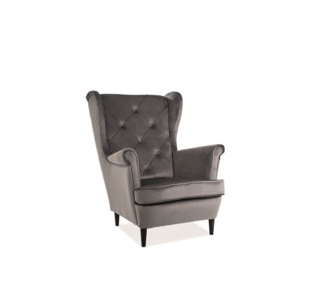 FOTEL LADY LUX VELVET SZARY BLUVEL 14 / BIAŁY FOTEL LADY LUX VELVET SZARY BLUVEL 14 / BIAŁY