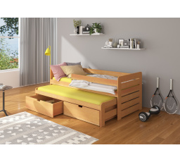 TOMI 180x80 Bükk kétszemélyes ágy korláttal