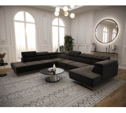 NAROŻNIK EMPORIO MAX II 300X350X180 - lewa , Odcienie Brązu