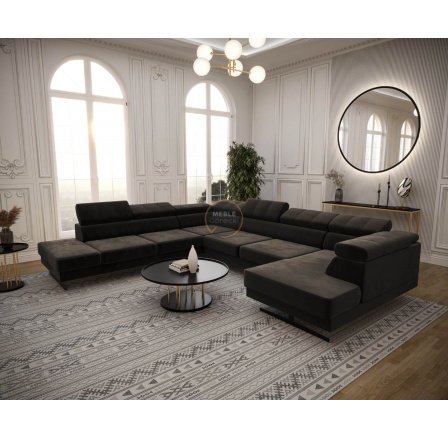 NAROŻNIK EMPORIO MAX II 300X350X180 - lewa , Odcienie Brązu