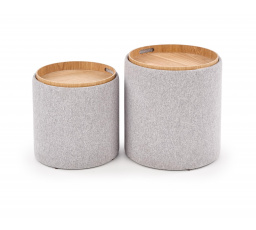 AVIKO puff - 2 puff készlet, világosszürke