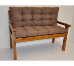 Lavička teaková 150 cm polstr hnědý melír