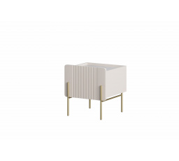 Szafka nocna Malmi 45 cm z szufladą - kaszmir / crema bianca / złote nóżki