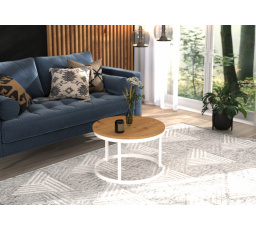 RINEN Dohányzóasztal Fehér+Artisan