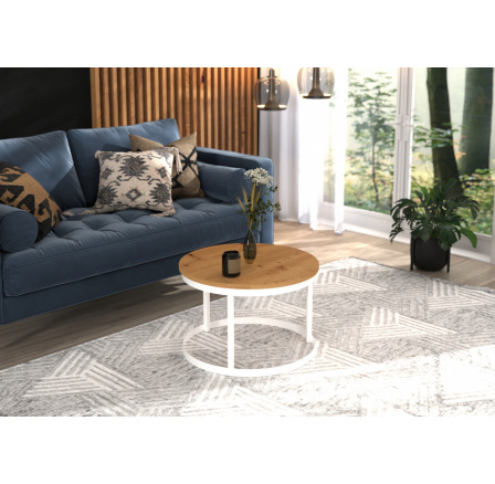 RINEN Dohányzóasztal Fehér+Artisan