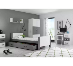 DAREK PARTEROWE RAMA GRAFIT WYPEŁNIENIA BIAŁE SZUFLADA GRAFIT BEZ MATERACY 80 X 200 KPL