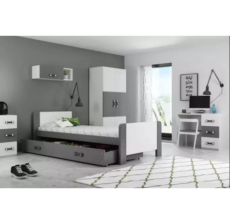 DAREK PARTEROWE RAMA GRAFIT WYPEŁNIENIA BIAŁE SZUFLADA GRAFIT BEZ MATERACY 80 X 200 KPL