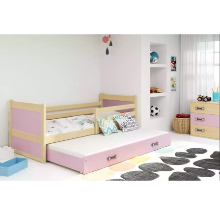 RICO PODWÓJNE RAMA SOSNA WYPEŁNIENIA RÓŻOWY SZUFLADA RÓŻOWY 80 X 190 KPL