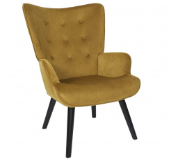 Gulia füles fotel sárga kordbársony